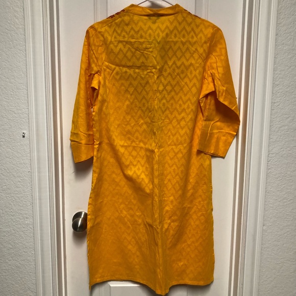 🌿Indian Global Desi Mustard COTTON KURTI / Tunic - Picture 2 of 5